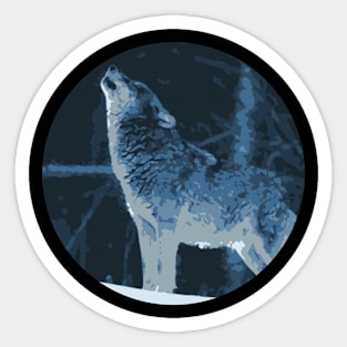 Wolf Howling Sticker